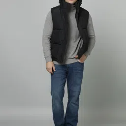 celio celio* Black Regular Fit Hooded Jacket image 5