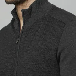 celio celio* Charcoal Grey Cotton Slim Fit Jacket image 5
