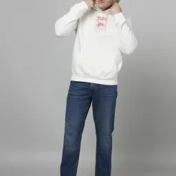 celio celio* White Regular Fit Printed Hooded Sweatshirt image 5