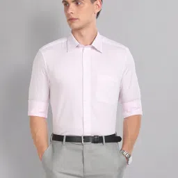 AD by Arvind Pink Regular Fit Check Shirt image 1