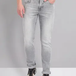 AD by Arvind Grey Slim Fit Lightly Washed Jeans image 1