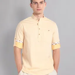 AD by Arvind Yellow Slim Fit Shirt image 1