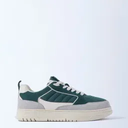 SOLEPLAY by Westside Teal Lace-Up Onyx Leather Sneakers-image-75