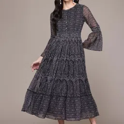 Aarke Ritu Kumar Black Ashfi Long Dress image 1