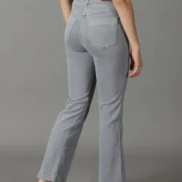 showoffff SHOWOFF Grey Relaxed Fit High Rise Jeans image 2