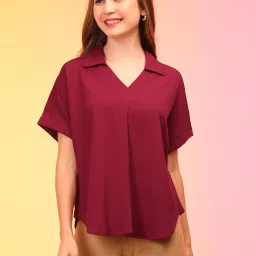 Globus Maroon Relaxed Fit Top image 1