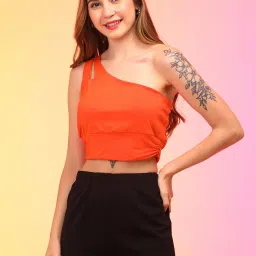 Globus Orange Slim Fit Crop Top image 1