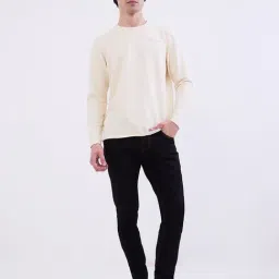 Spykar Off White Cotton Poly Regular Fit T-Shirt image 5