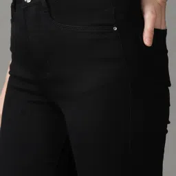 showoffff SHOWOFF Black Relaxed Fit High Rise Jeans image 5
