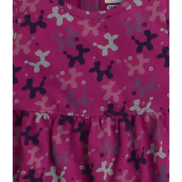 Bumzee Kids Maroon & Mint Green Printed Full Sleeves Frock with Shrug image 5