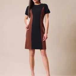 PURVAJA Black Color-Block Dress image 1