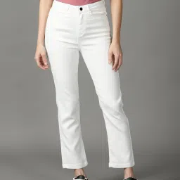 showoffff SHOWOFF White Relaxed Fit High Rise Jeans image 1