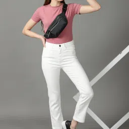 showoffff SHOWOFF White Relaxed Fit High Rise Jeans image 4