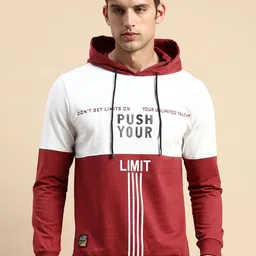 SHOWOFFFF Men Colourblocked Hooded Sweatshirt image 5