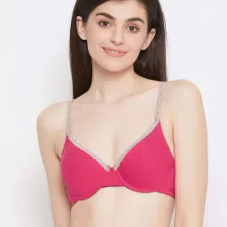 Clovia Pink Cotton T-Shirt Bra-picture-27