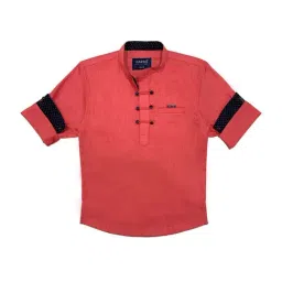 Cavio Boys Pink Cotton Regular Fit Full Sleeves Shirt-image-7