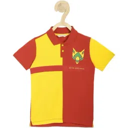 Peter England Kids Red & Yellow Color Block  Polo T-Shirt-picture-29