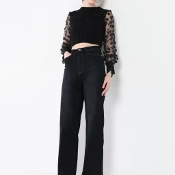 showoffff SHOWOFF Black Regular Fit Crop Top image 5