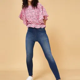 YU by Pantaloons Navy Cotton-Poly Blend Mid Rise Jeans image 5