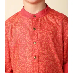 Fabindia Kids Red Printed Full Sleeves Kurta image 5