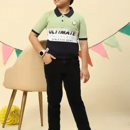 Monte Carlo Kids Green & navy Printed Polo T-Shirt image 5