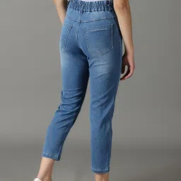 showoffff SHOWOFF Light Blue Distressed Relaxed Fit High Rise Jeans image 2