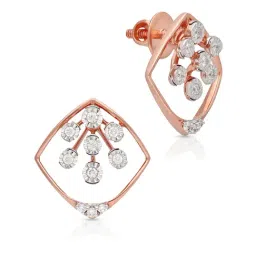 Malabar Gold and Diamonds BIS Hallmark 18k Rose Gold Diamond Stud Earrings-picture-33