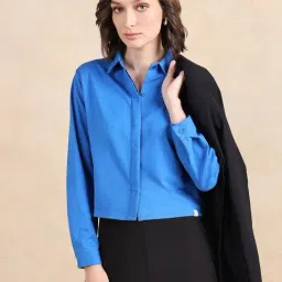 RAREISM Blue Cotton Blend Solid Long Sleeves Shirt-picture-23