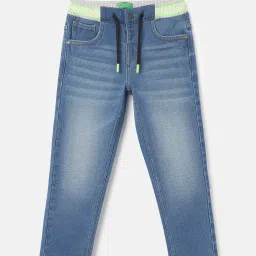 United Colors of Benetton Kids Blue Solid Jeans image 1