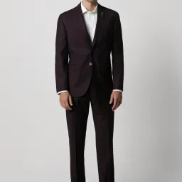 Van Heusen Purple Slim Fit Checks Two Piece Suit image 1