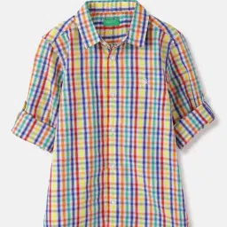 United Colors of Benetton Kids Multicolor Cotton Checkered Shirts-picture-37