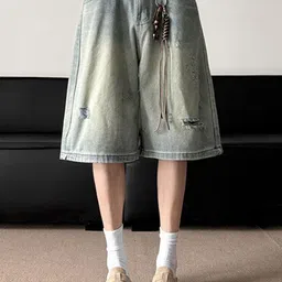 StyleCast x Revolte Men Baggy Distressed Denim Shorts-picture-31