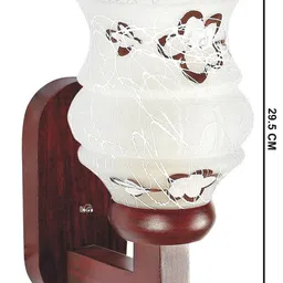 1ST TIME Brown & White Colourblocked Wood Contemporary Rectangle Shaped Wall Lamp image 4