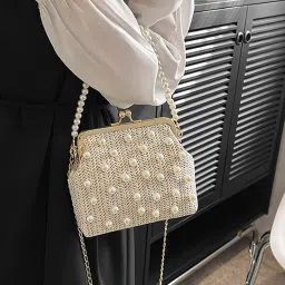 Styli White Textured Clutch image 1