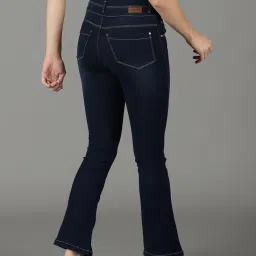 showoffff SHOWOFF Navy Relaxed Fit High Rise Jeans image 2