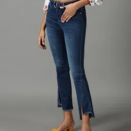 showoffff SHOWOFF Navy Relaxed Fit High Rise Jeans image 3