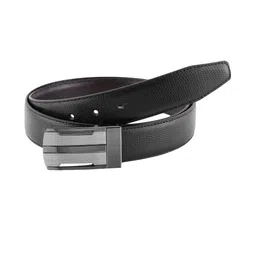 Roadster Men Black Textured Leather Reversible Belt-image-88