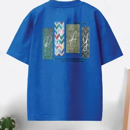 CODEZ Boys Pack Of 2 Printed Round Neck Drop-Shoulder Sleeves Cotton Oversized T-shirts image 5