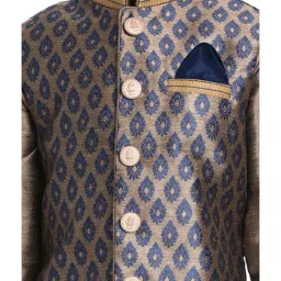 VASTRAMAY Kids Navy & Gold Embellished Kurta Set image 4