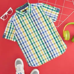 Pantaloons Junior Multicolor Cotton Chequered Shirt-picture-28