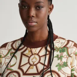 GANT Cream Printed Cotton Sweatshirt image 4