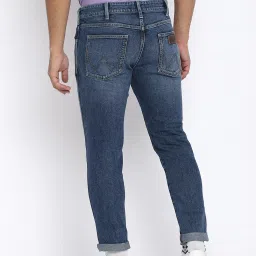 Wrangler Dusty Blue Slim Fit Lightly Washed Jeans image 2