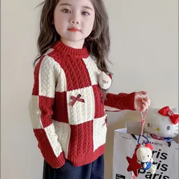 LULU & SKY Boys Checked Pullover with Applique Detail image 4