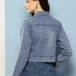 Aarika Blue Regular Fit Denim Jacket image 2