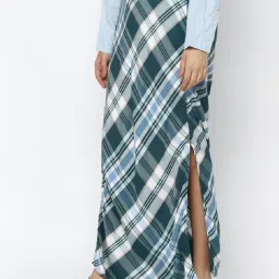 American Eagle Outfitters Green & White Check Maxi Skirt image 3