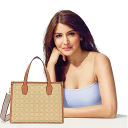 Lavie Womens Beige Mono Kelissa Satchel with Detachable Strap (L) image 5