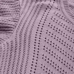 Roadster Mauve Puff Sleeves Crochet Knit Top image 2