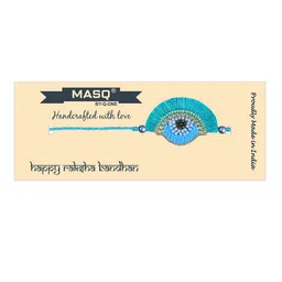 MASQ Set Of 2 Beaded Embellished Rakhi With Roli Chawal image 5