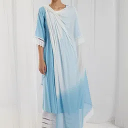 ROZE Women Blue Chiffon Dupatta-picture-26