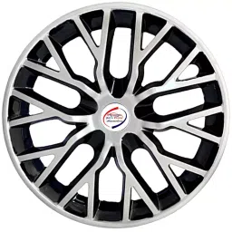 Auto Pearl S-B48 R14355.6 mm(14 Inch) Press Type Wheel Hubcap with Retention Ring Glossy Silver Black Wheel Cover for Tata Tiago 1.05 Revotorq XE (Set of 4)-image-47